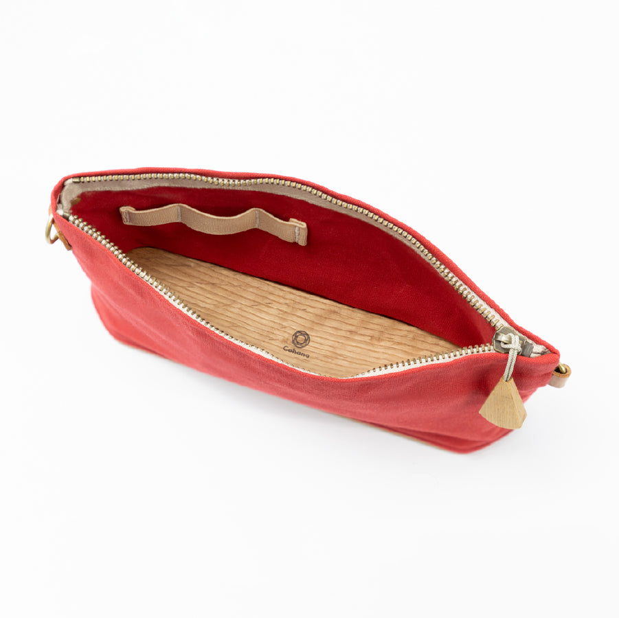 【数量限定・予約B:入荷11月下旬】ならの木底のお出かけ道具入れ あか