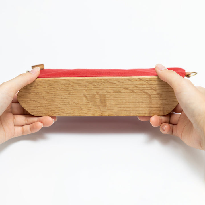 【数量限定・予約B:入荷11月下旬】ならの木底のお出かけ道具入れ あか