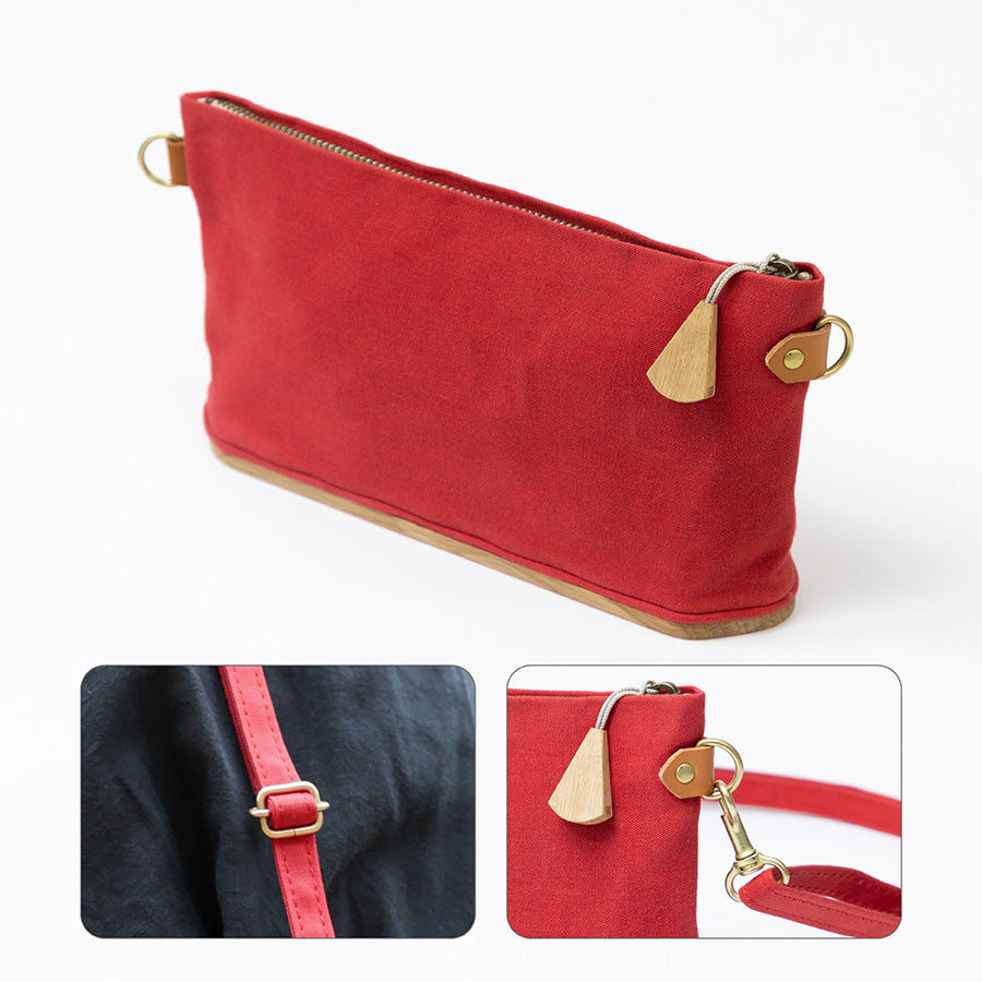 【数量限定・予約B:入荷11月下旬】ならの木底のお出かけ道具入れ あか