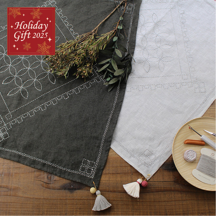 リネンクロスの刺し子キット 七宝つなぎ